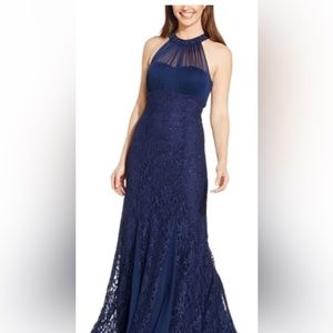 Nightway navy blue long gown, NWT